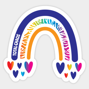 Total Chaos Awareness Rainbow with hearts Sticker